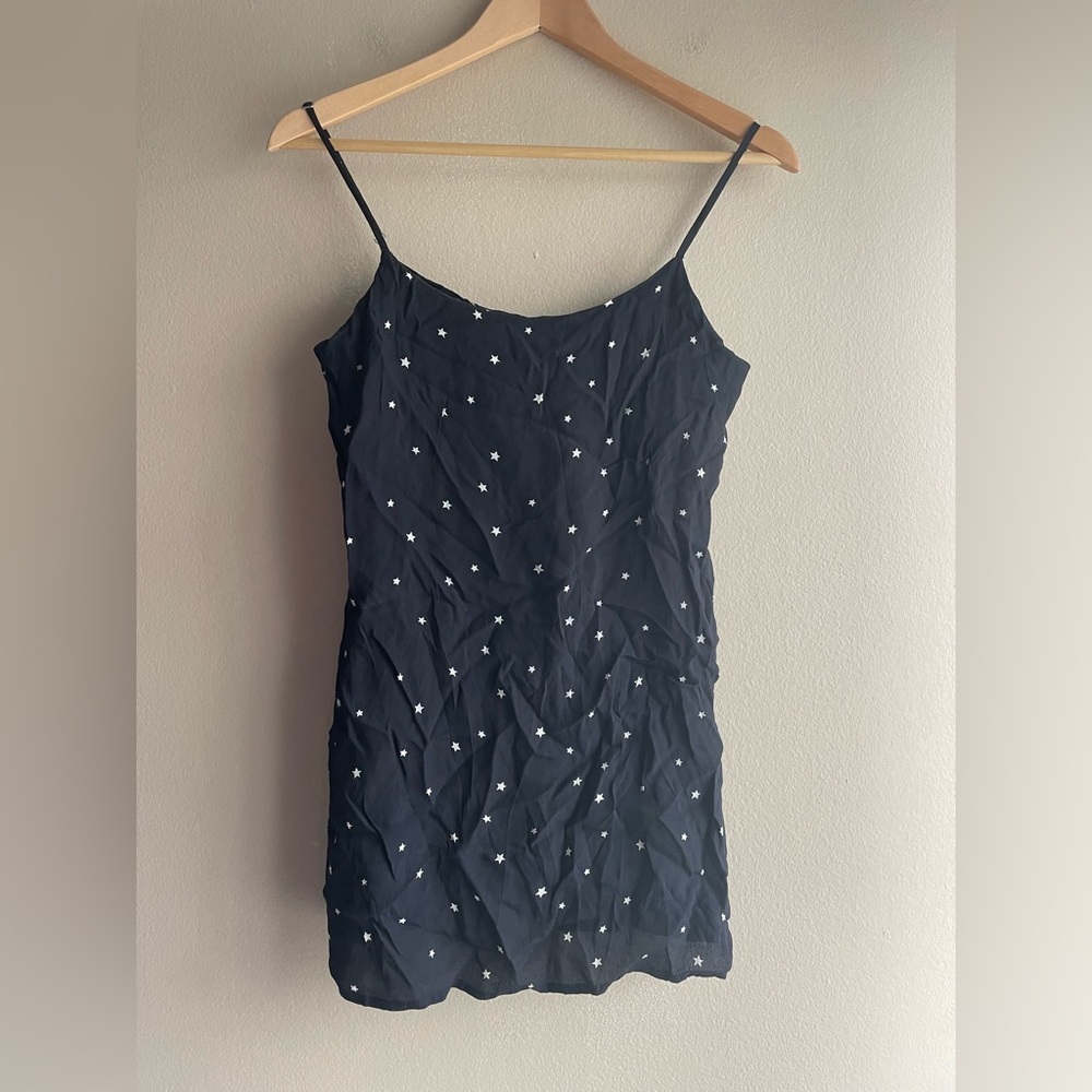 Reformation Women Black Star Design Blouse Top Size 6